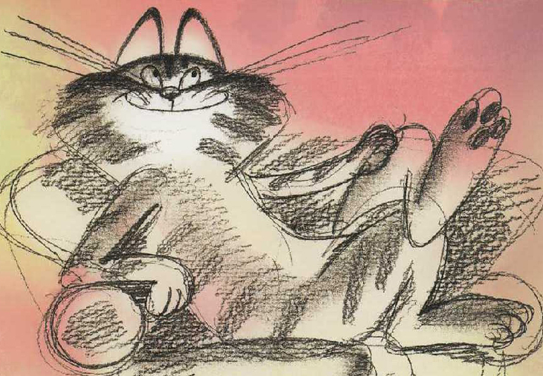 рисованный кот