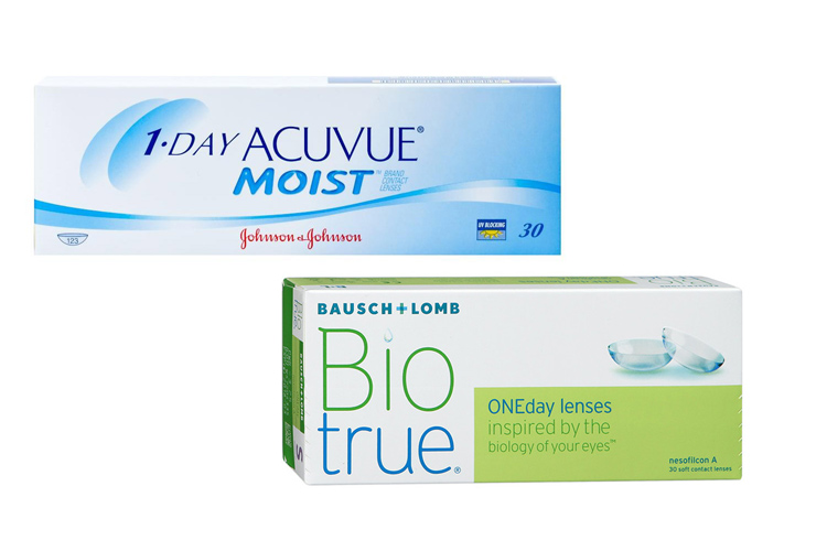 однодневные линзы акувью и биотру