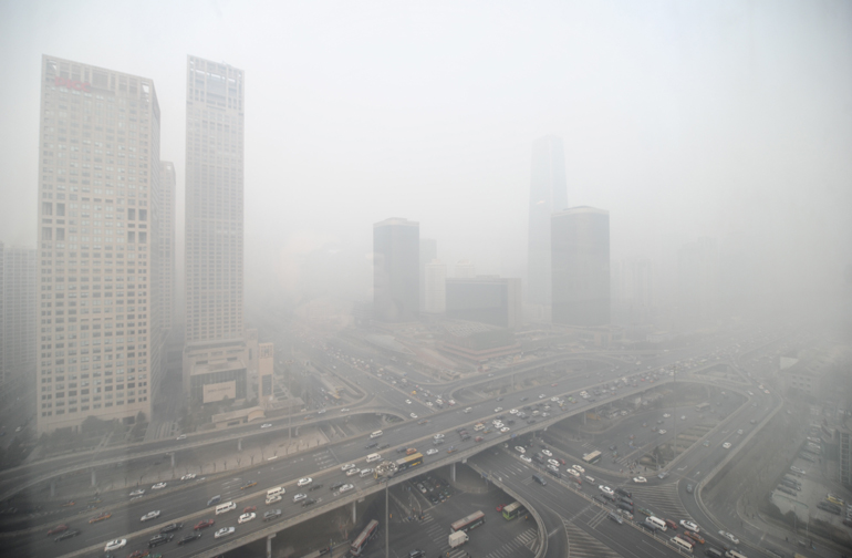 город в тумане