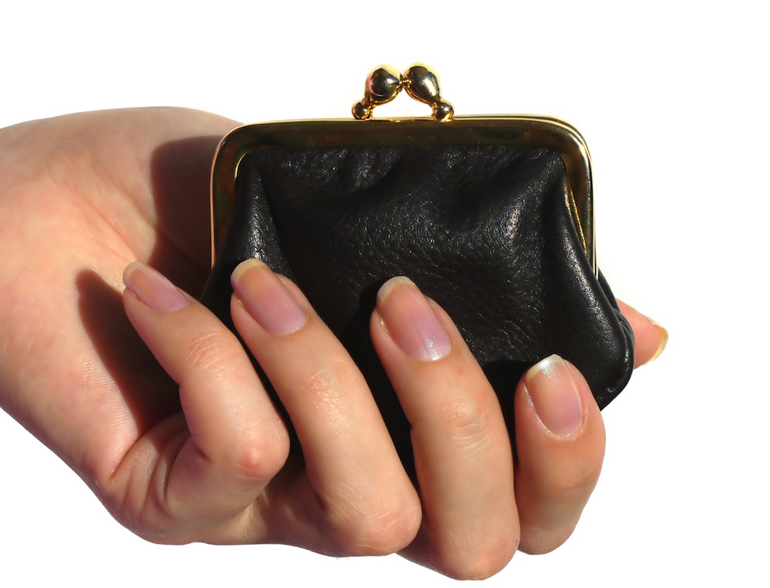 кошелек в руке