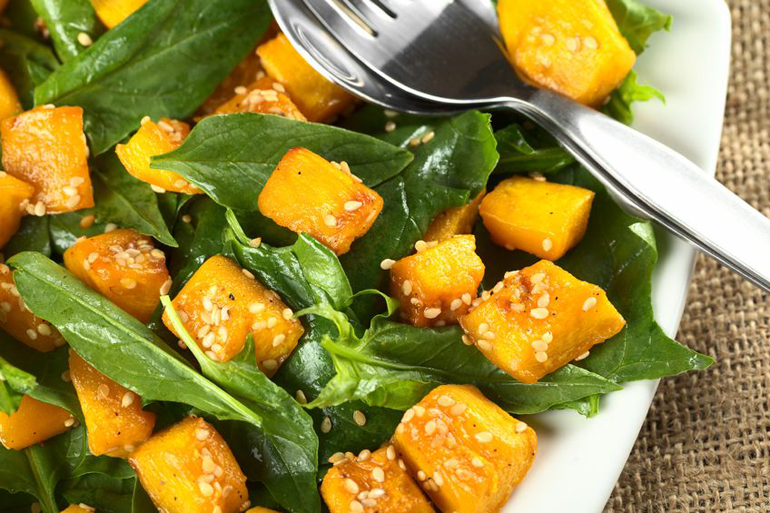 запеченые кусочки тыквы