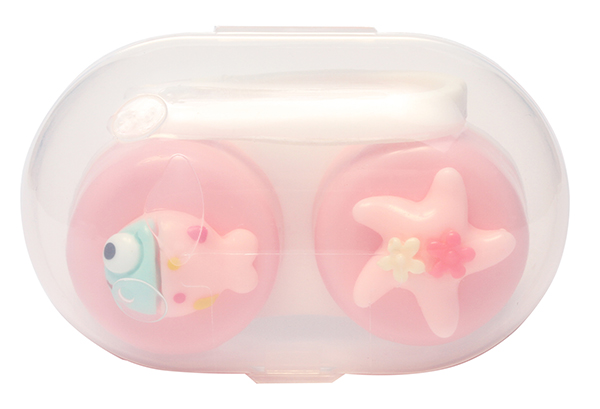 Футляр прозрачный с контейнером, пинцетом и палочкой (красный)