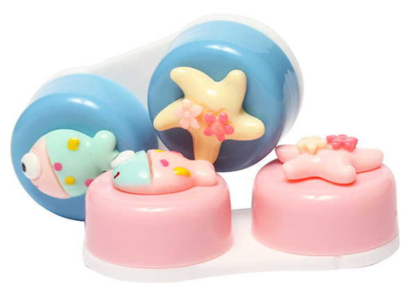 Футляр прозрачный с контейнером, пинцетом и палочкой (красный)