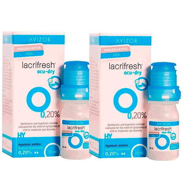 Капли без консервантов AVIZOR Lacrifresh Ocu-Dry 0,2% *3 (комплект 3 по 10 мл)-0